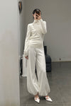 SWAYING/KNIT hollow back turtleneck pullover SW23AW1T19 white